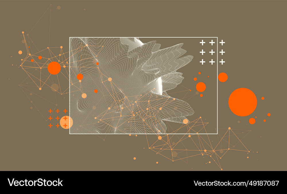 Modern science or technology elements in square Vector Image