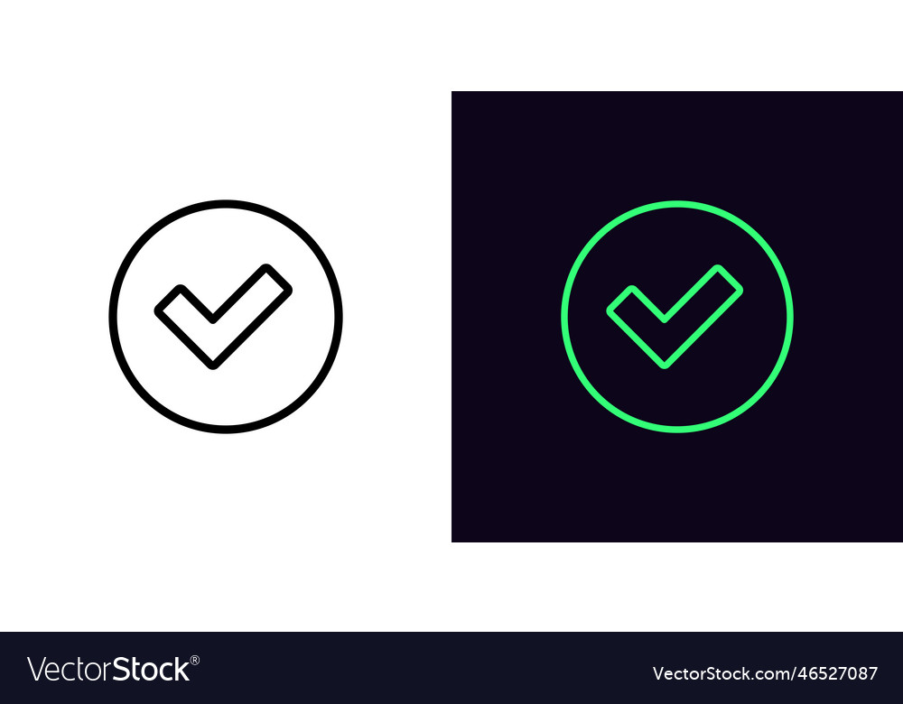 Outline check tick icon with editable stroke vector image Outline check tick icon with editable stroke