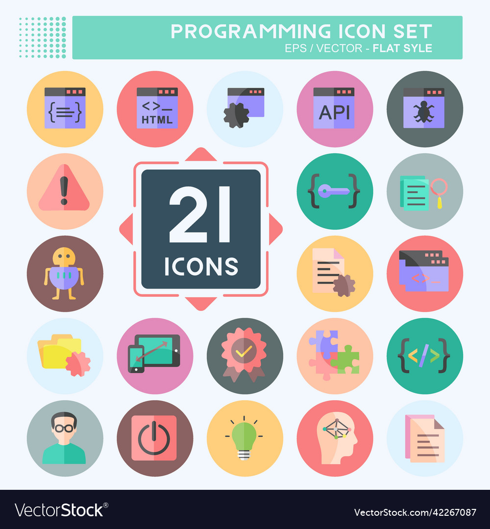 Programming icon set suitable for vector image Programming icon set suitable for