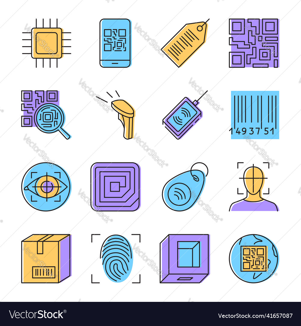 Qr-Code und Barcode-Symbol im Linienstil vector image Qr-Code und Barcode-Symbol im Linienstil