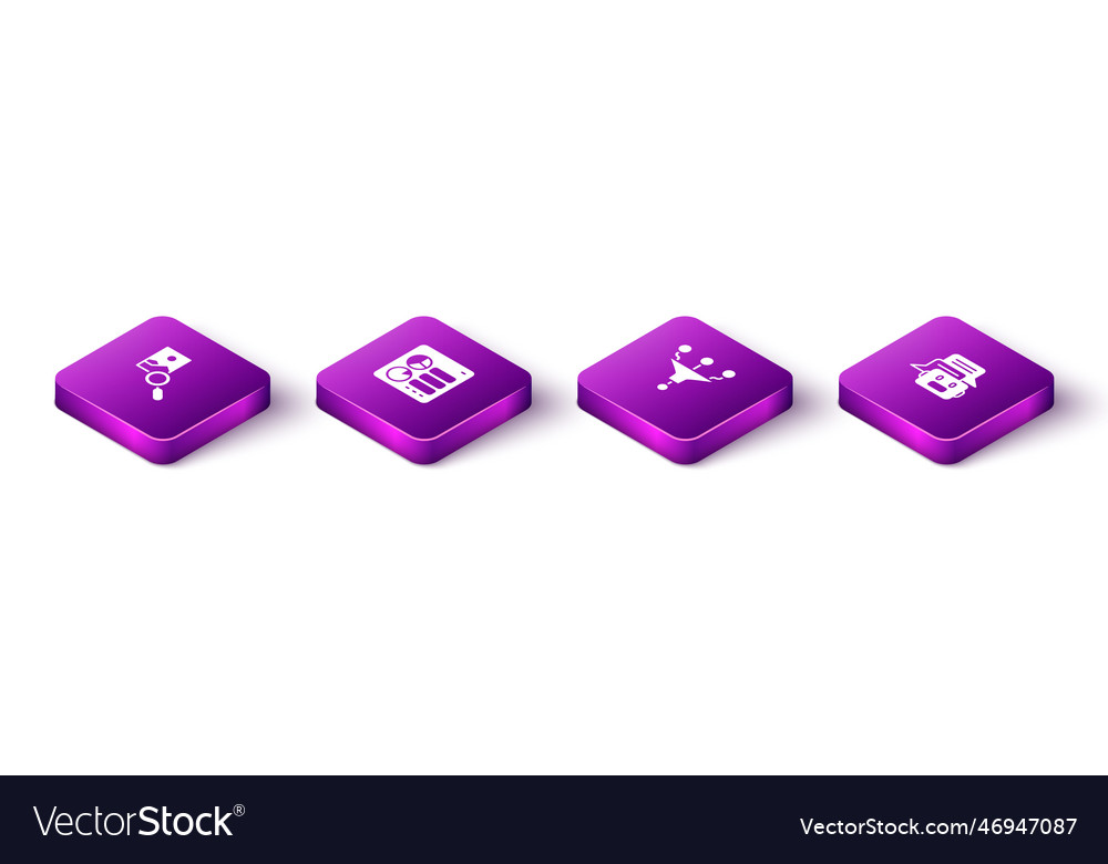Set isometric photo retouching computer api vector image Set isometric photo retouching computer api