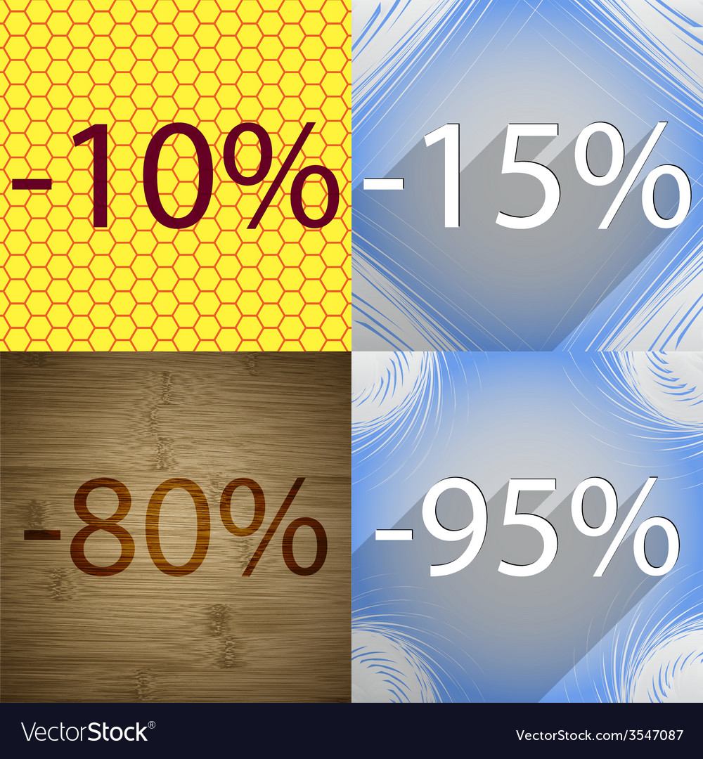 Set of holiday discounts store a percentage Vector Image