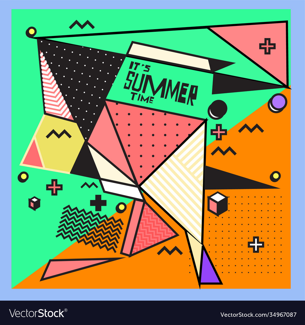 Triangle geometric forms for summer design event vector image Triangle geometric forms for summer design event