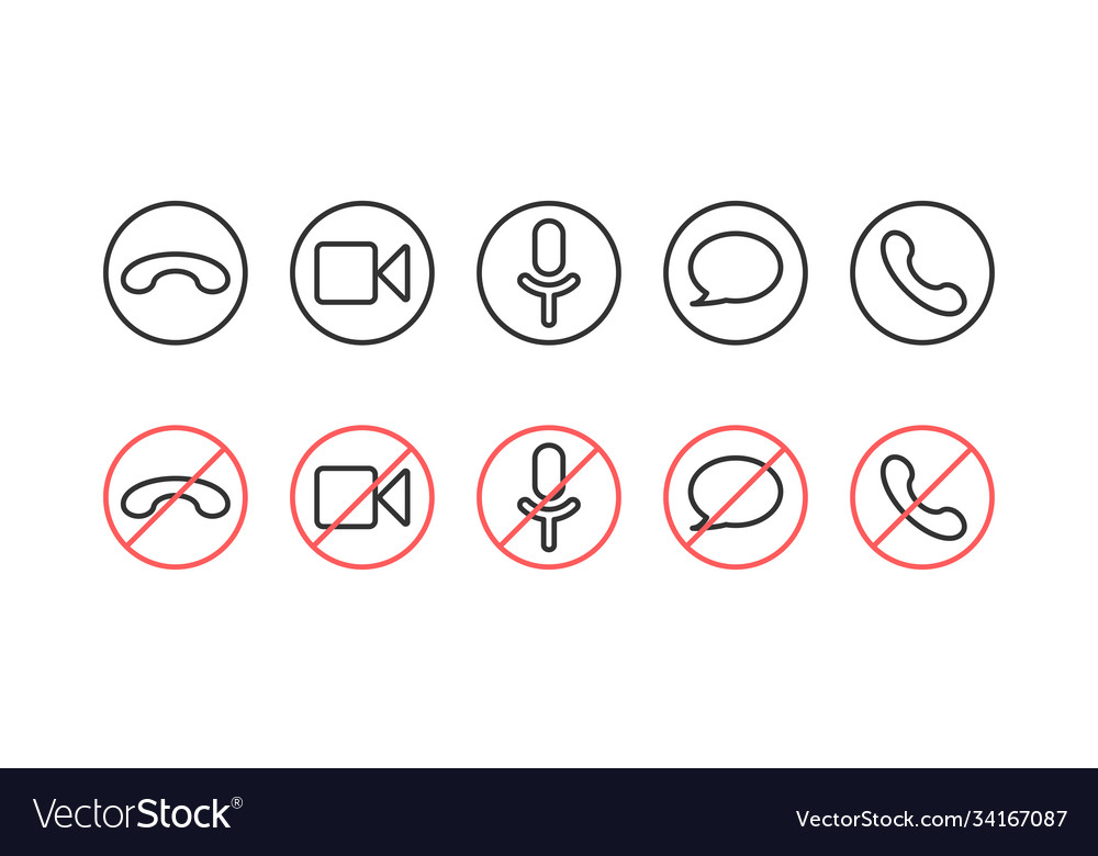 Video call icons set