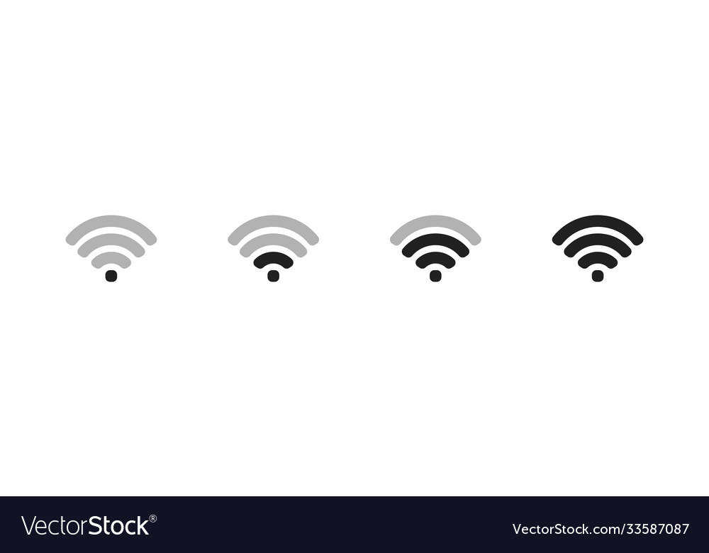 Wi-fi wireless signal set icon wifi button vector image Wi-fi wireless signal set icon wifi button