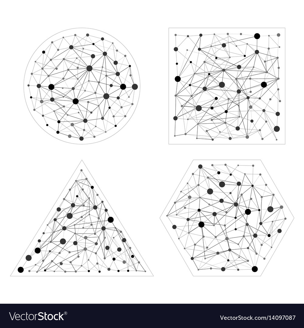 Wireframe connecting set hexagon sphere