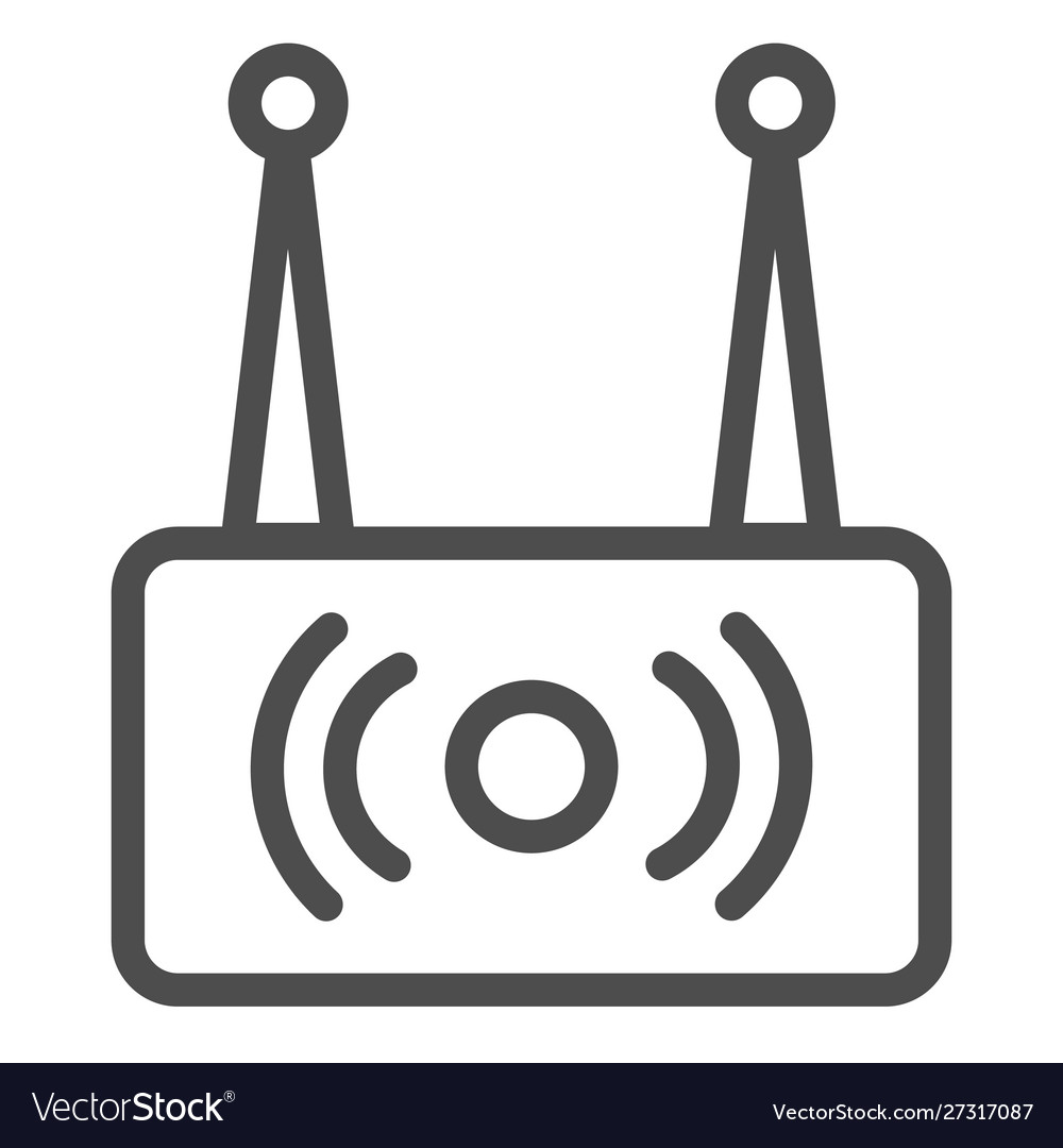 Wireless router line icon wi fi network vector image Wireless router line icon wi fi network