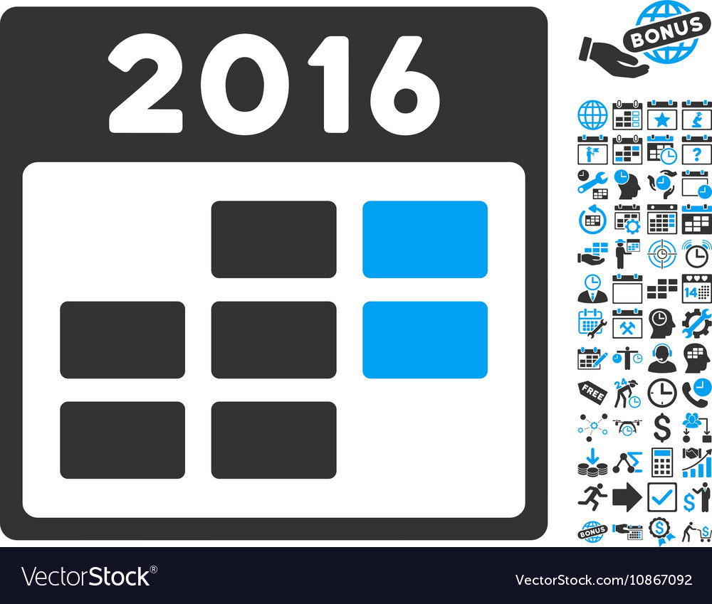 2016 month calendar flat icon with bonus Vector Image