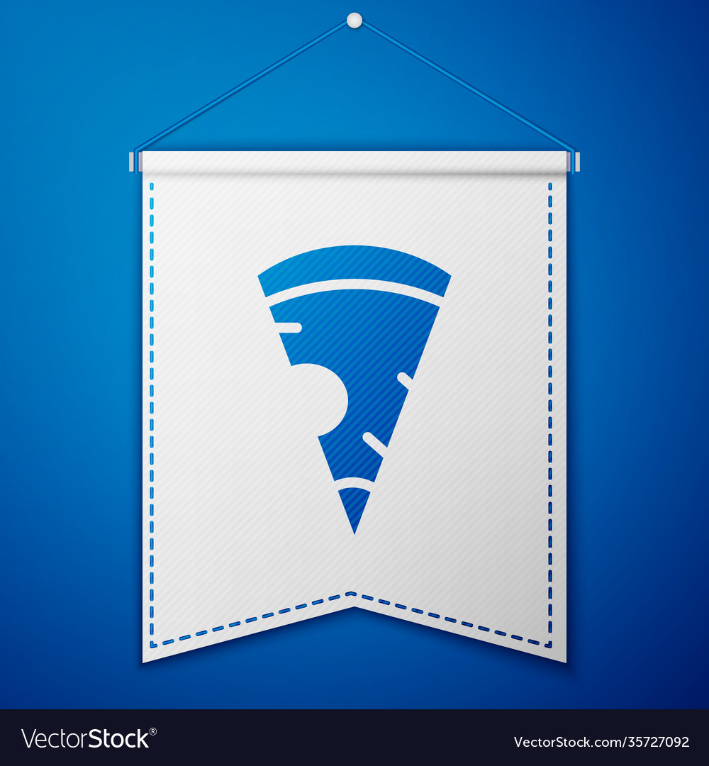 Blue slice pizza icon isolated on