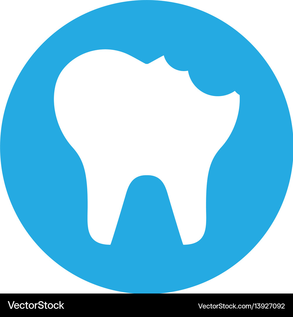 Broken tooth isolated icon Royalty Free Vector Image