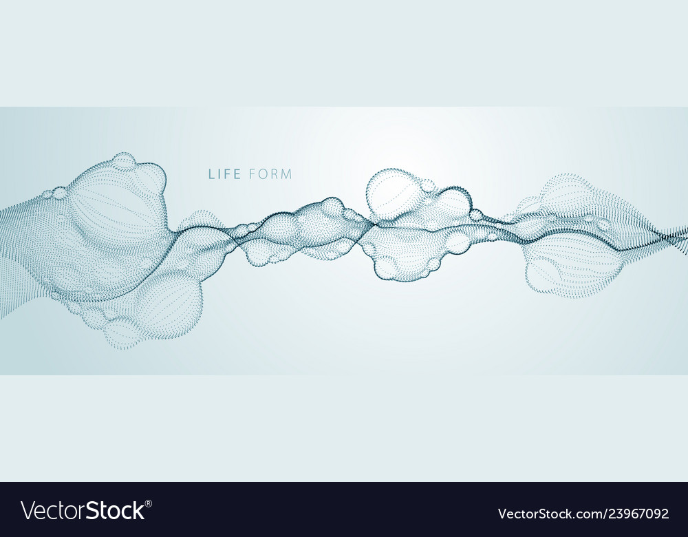 Bubbled abstract fluid particle flow nano medical