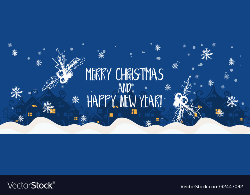 Cartoon banner for holiday themed greeting card