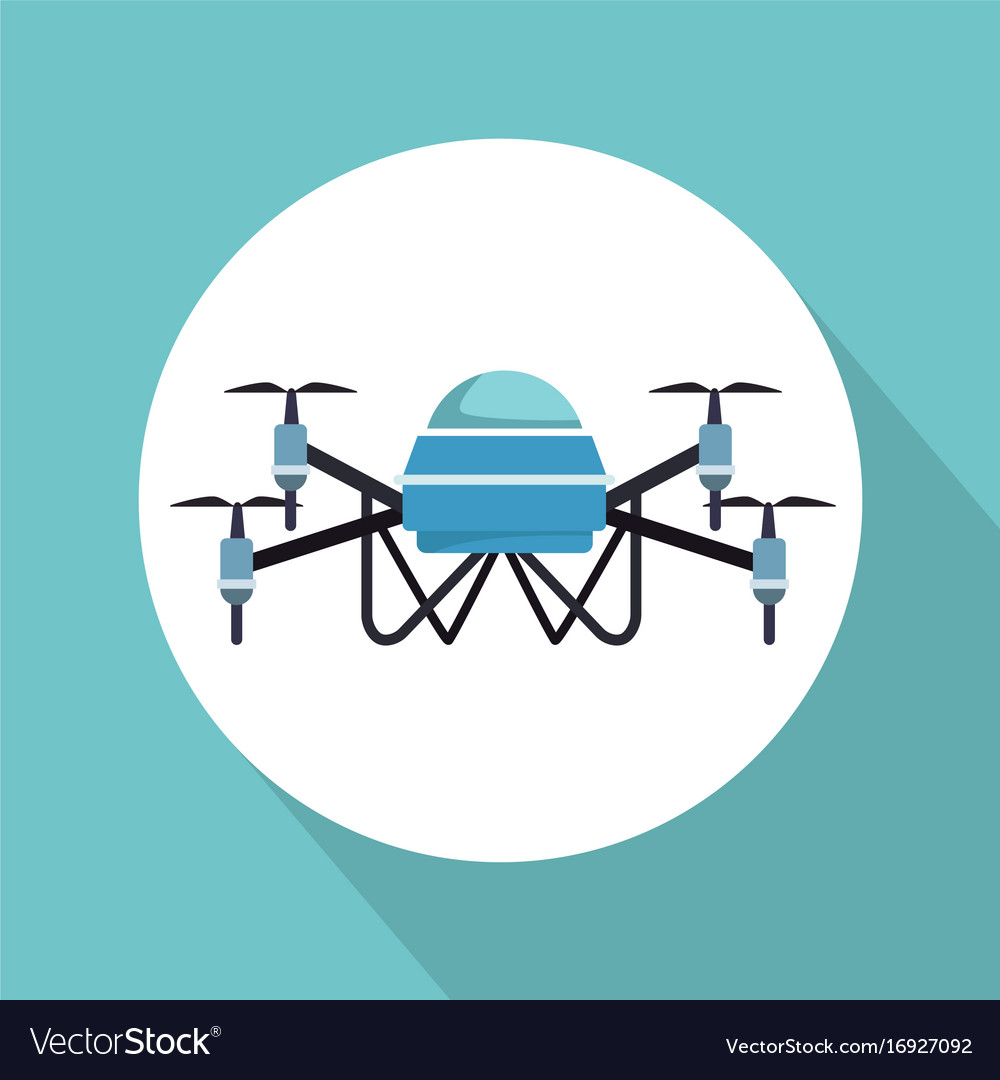 Color background with circular frame robot drone