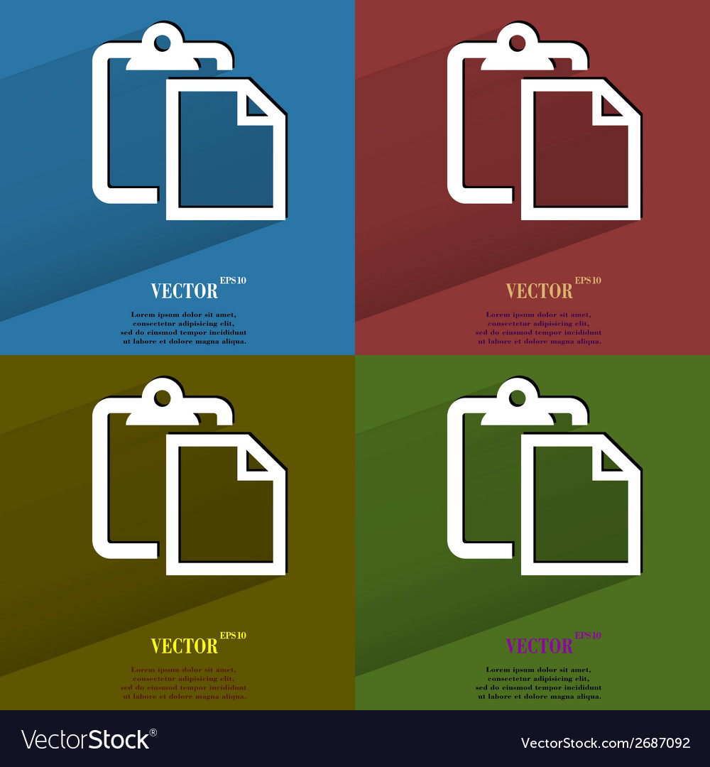 Color set blank paper flat modern web button Vector Image