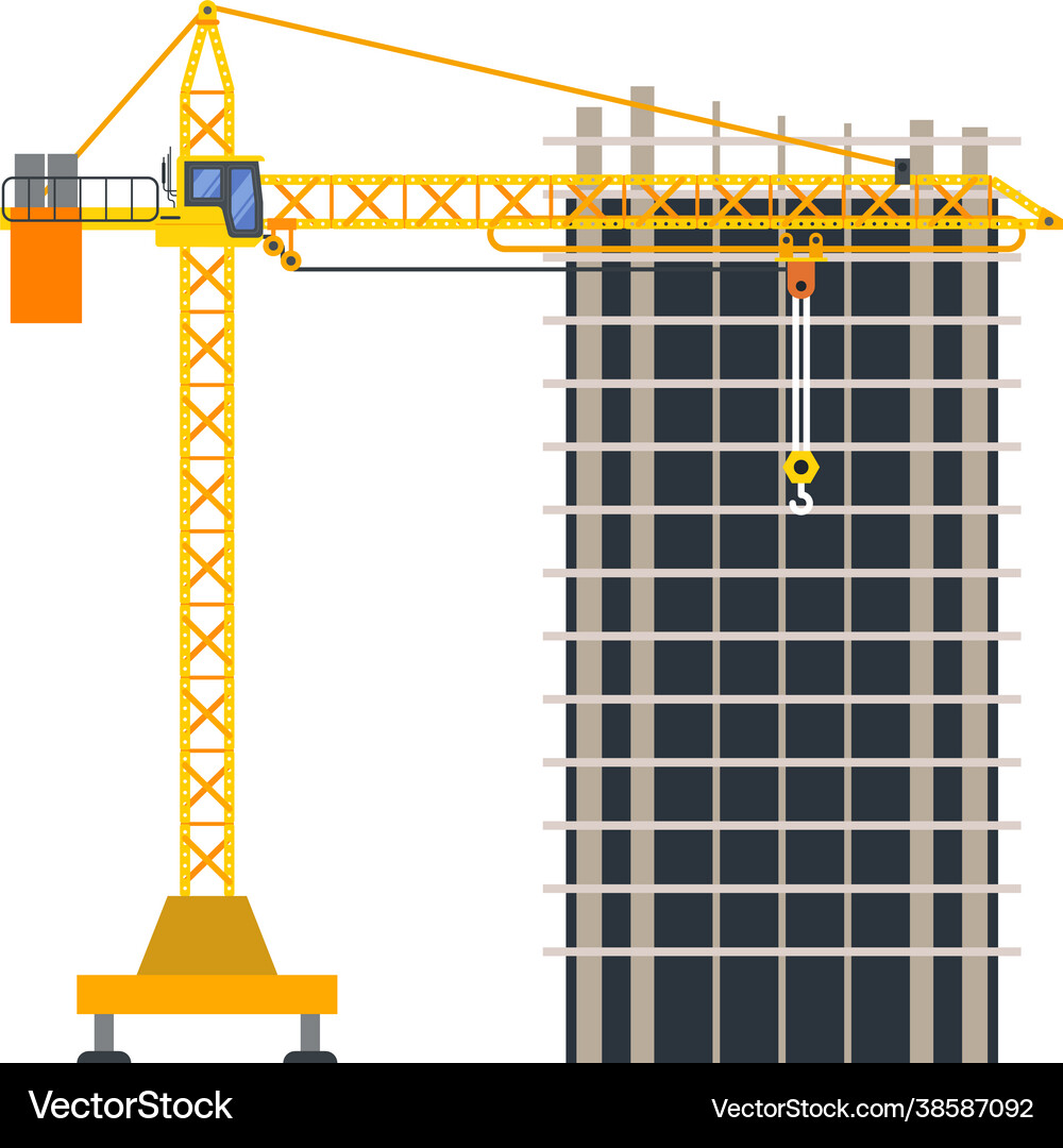 Construction building tower crane Royalty Free Vector Image