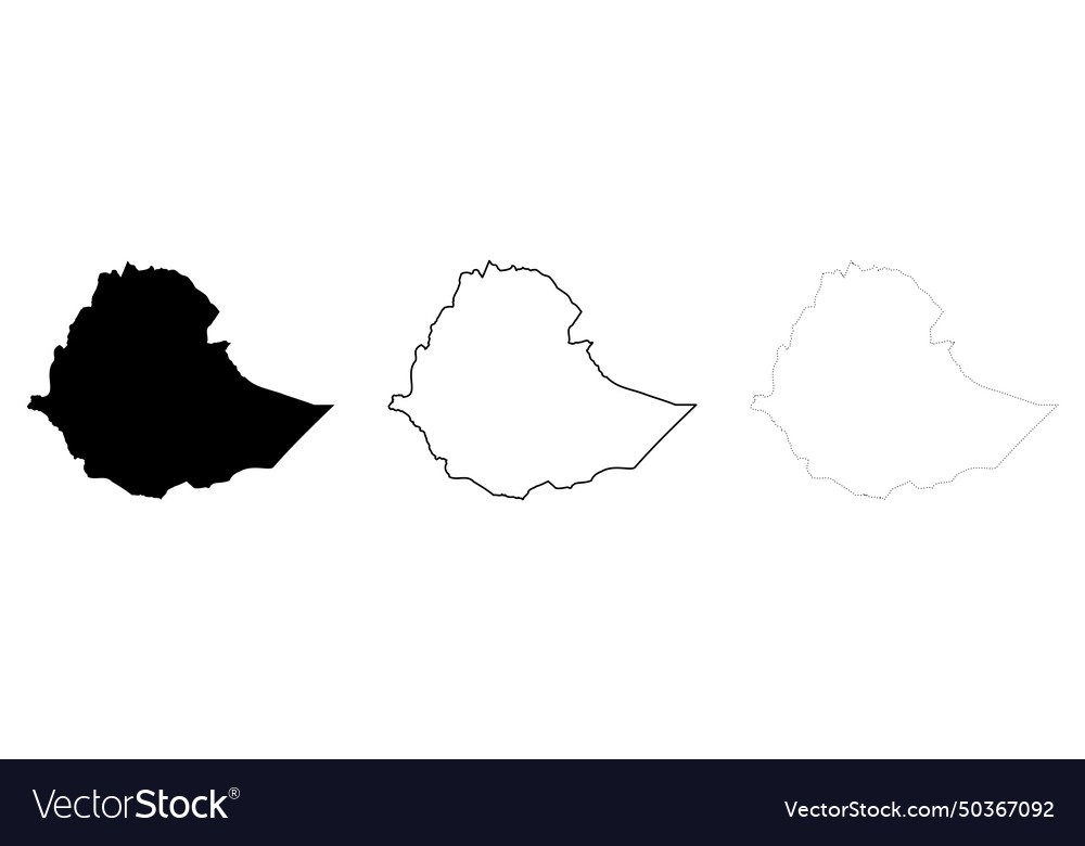 Ethiopia country map silhouette