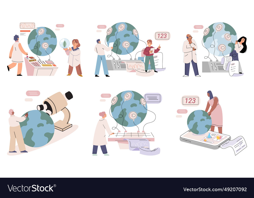 Lab test testing different scenarios allows vector image Lab test testing different scenarios allows