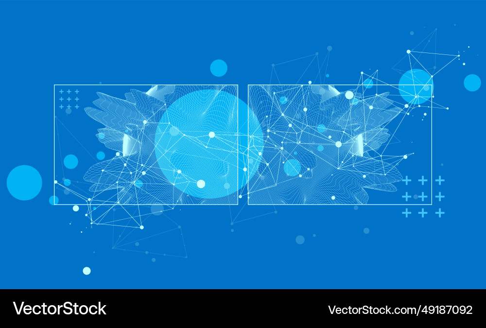 Modern science or technology elements in square Vector Image