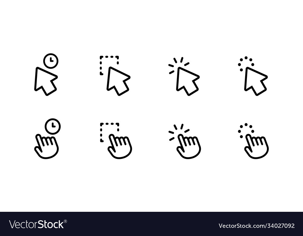 Maus Cursors Pointer Symbol gesetzt Pfeil und warten vector image Maus Cursors Pointer Symbol gesetzt Pfeil und warten