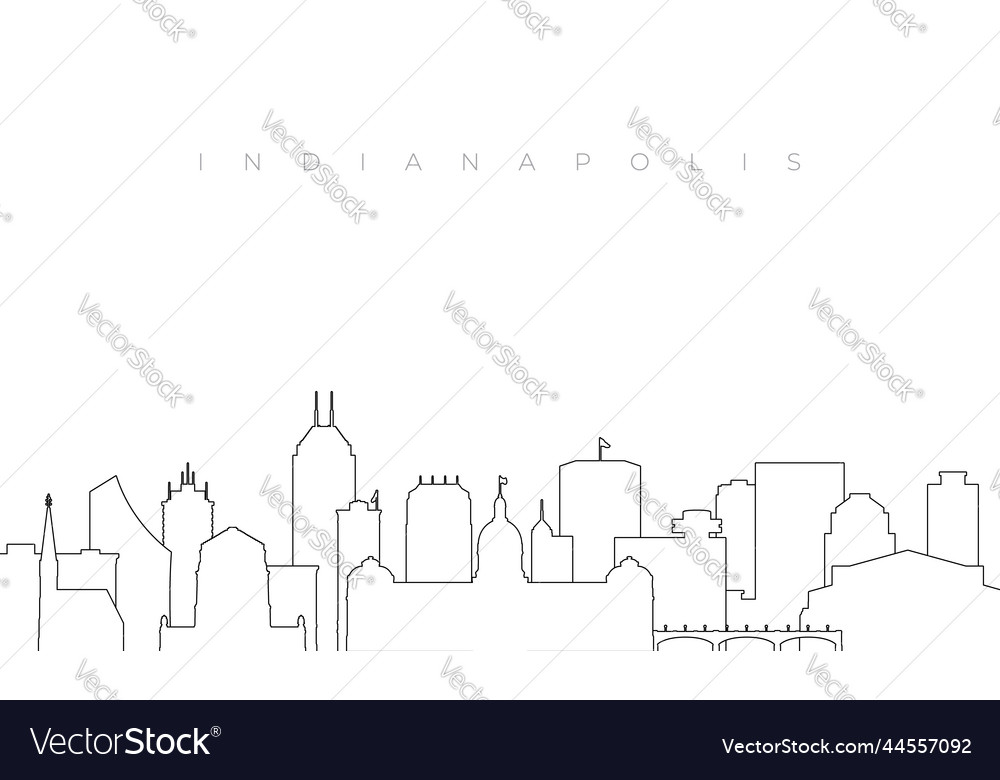 Outline indianapolis skyline trendy template