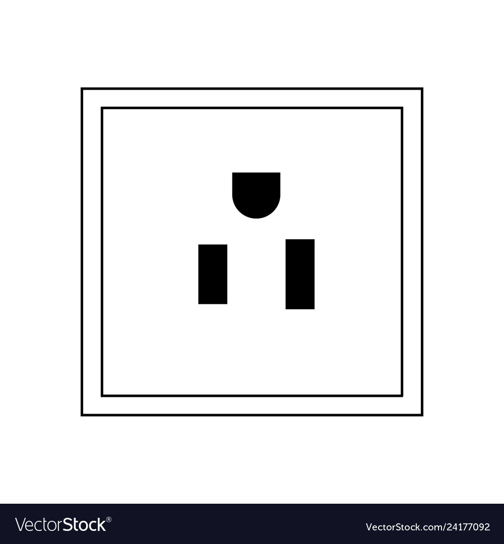Plug socket thin line icon vector image Plug socket thin line icon