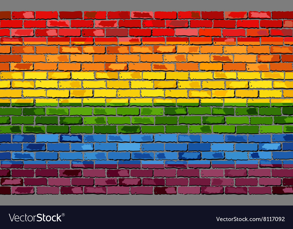 Rainbow Pride on Brick Wall