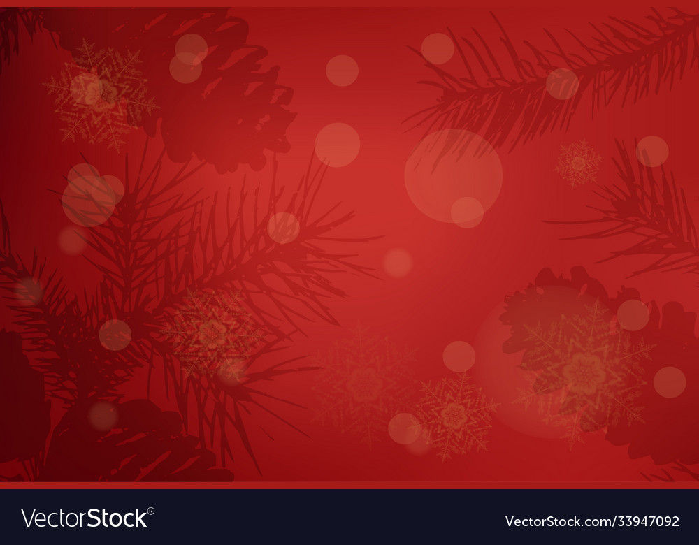 Red christmas background bokeh effect eps 10 Vector Image