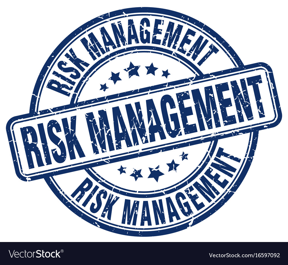 Risk management blue grunge stamp Royalty Free Vector Image