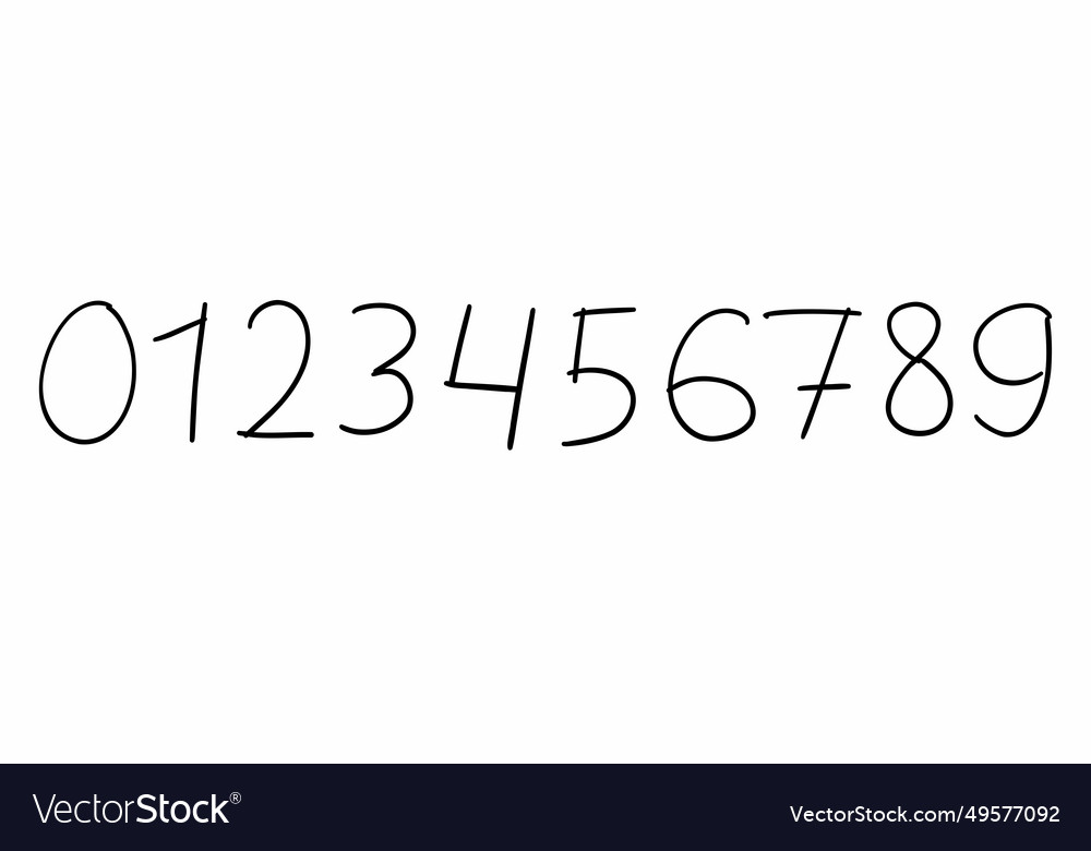 Scribble black digits numbers font from 0 to 9 vector image Scribble black digits numbers font from 0 to 9