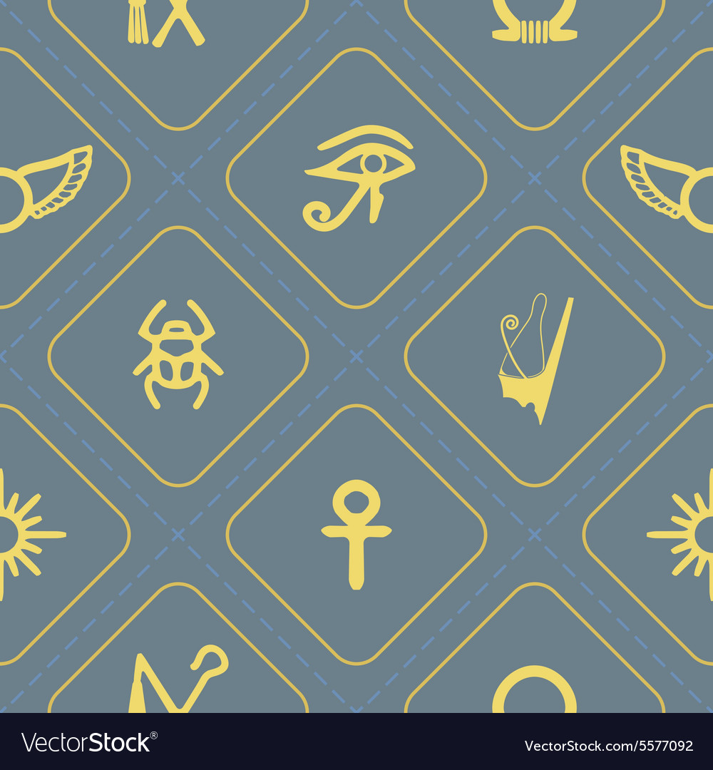 Seamless background with egyptian symbols