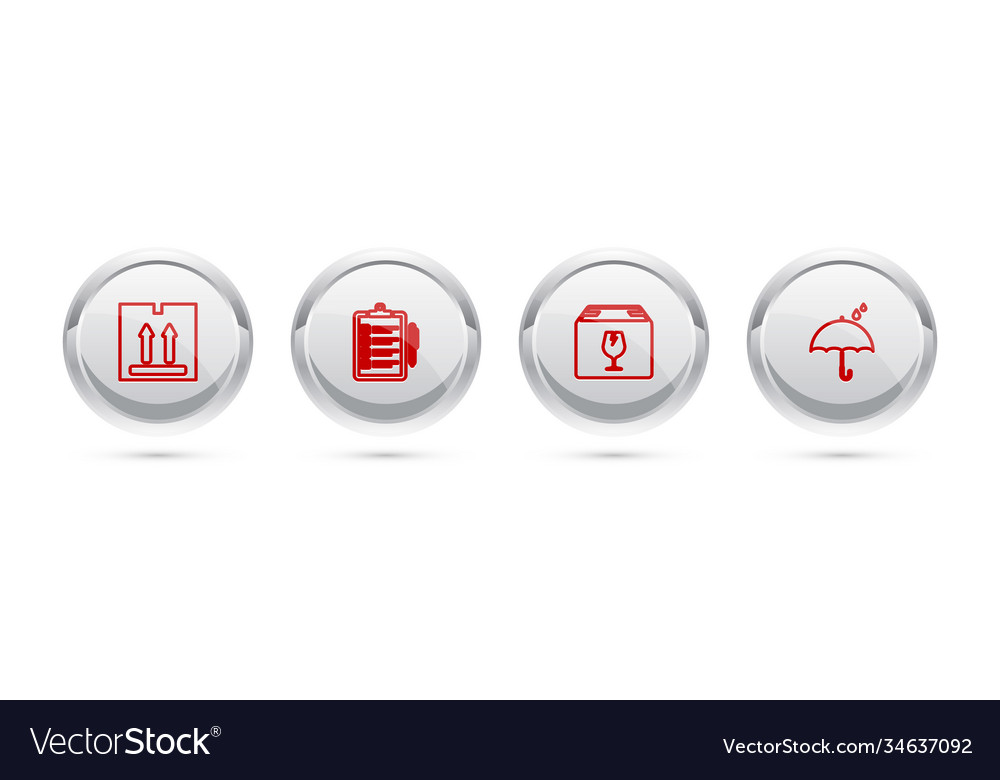 Set line cardboard box with traffic verification vector image Set line cardboard box with traffic verification