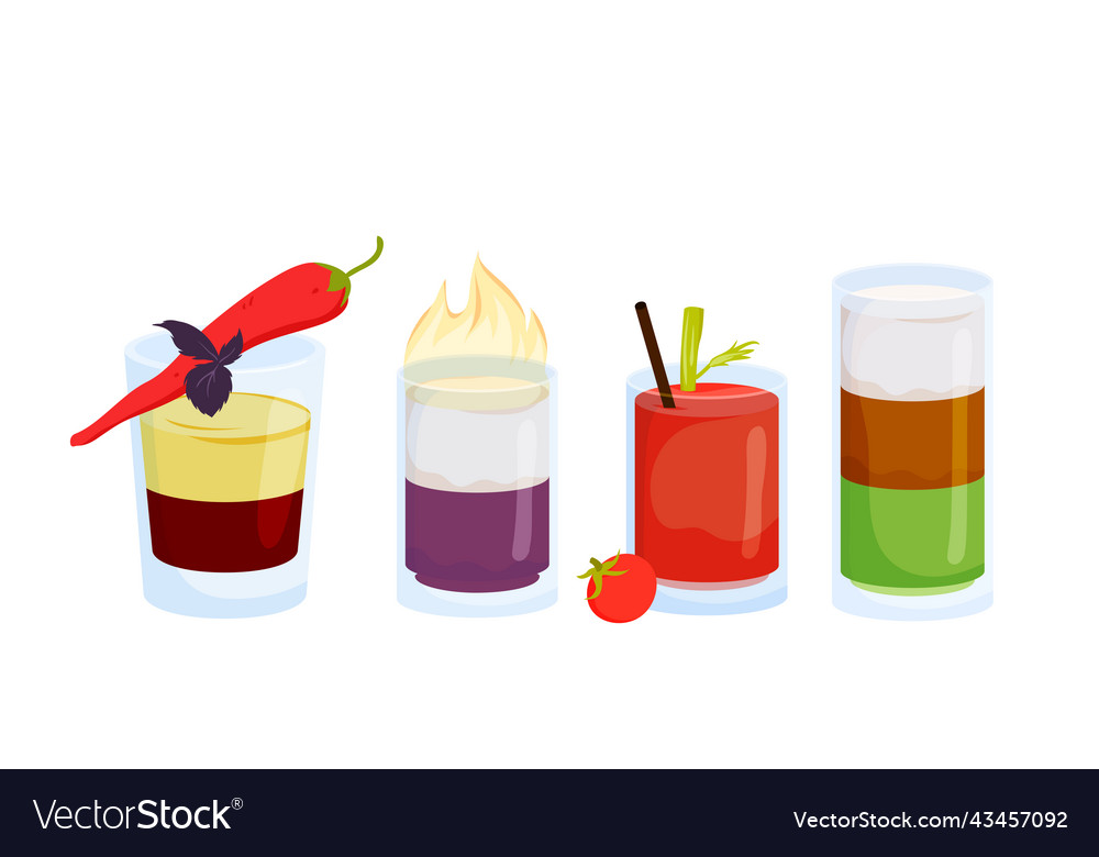 Set of short cocktails