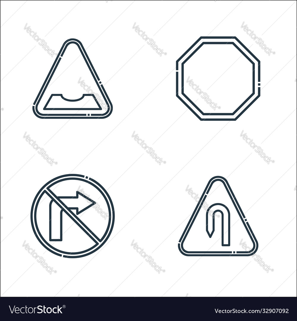 Signaling line icons linear set quality vector image Signaling line icons linear set quality