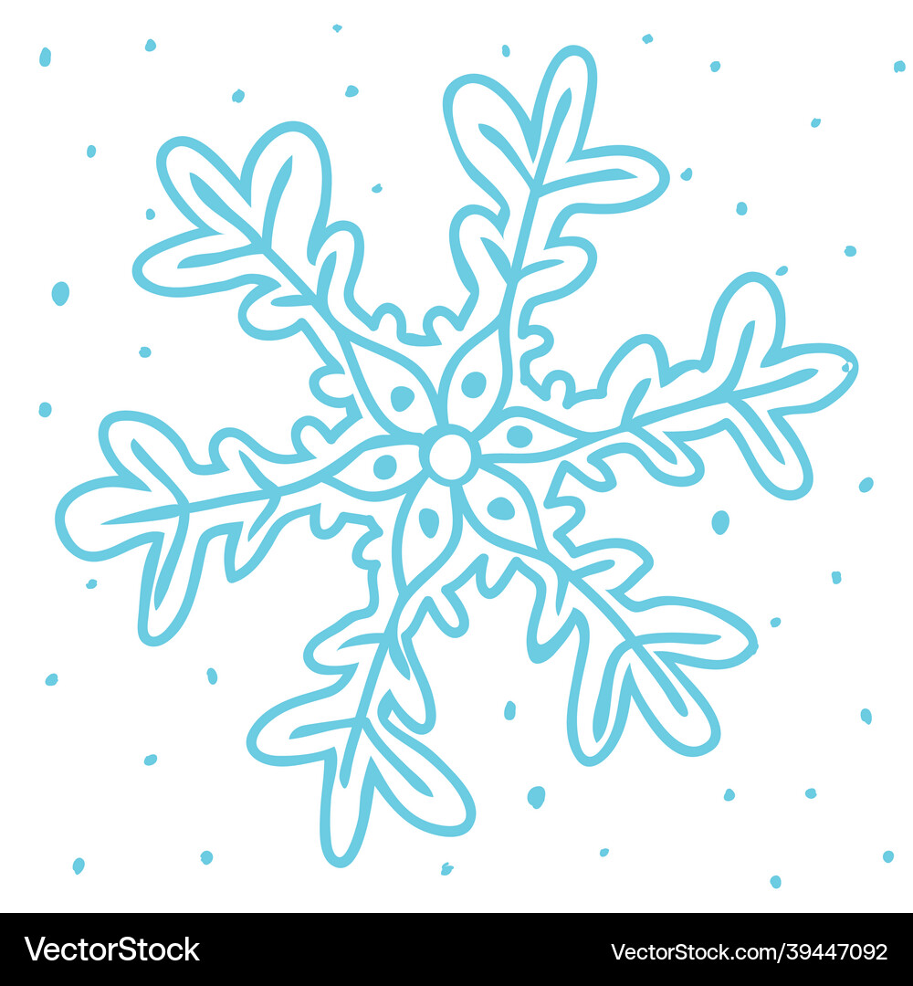 Snowflake christmas element a single simple shape Vector Image