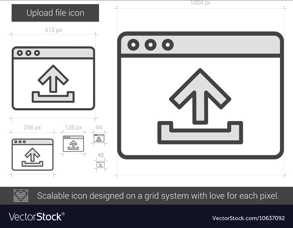 Upload file line icon