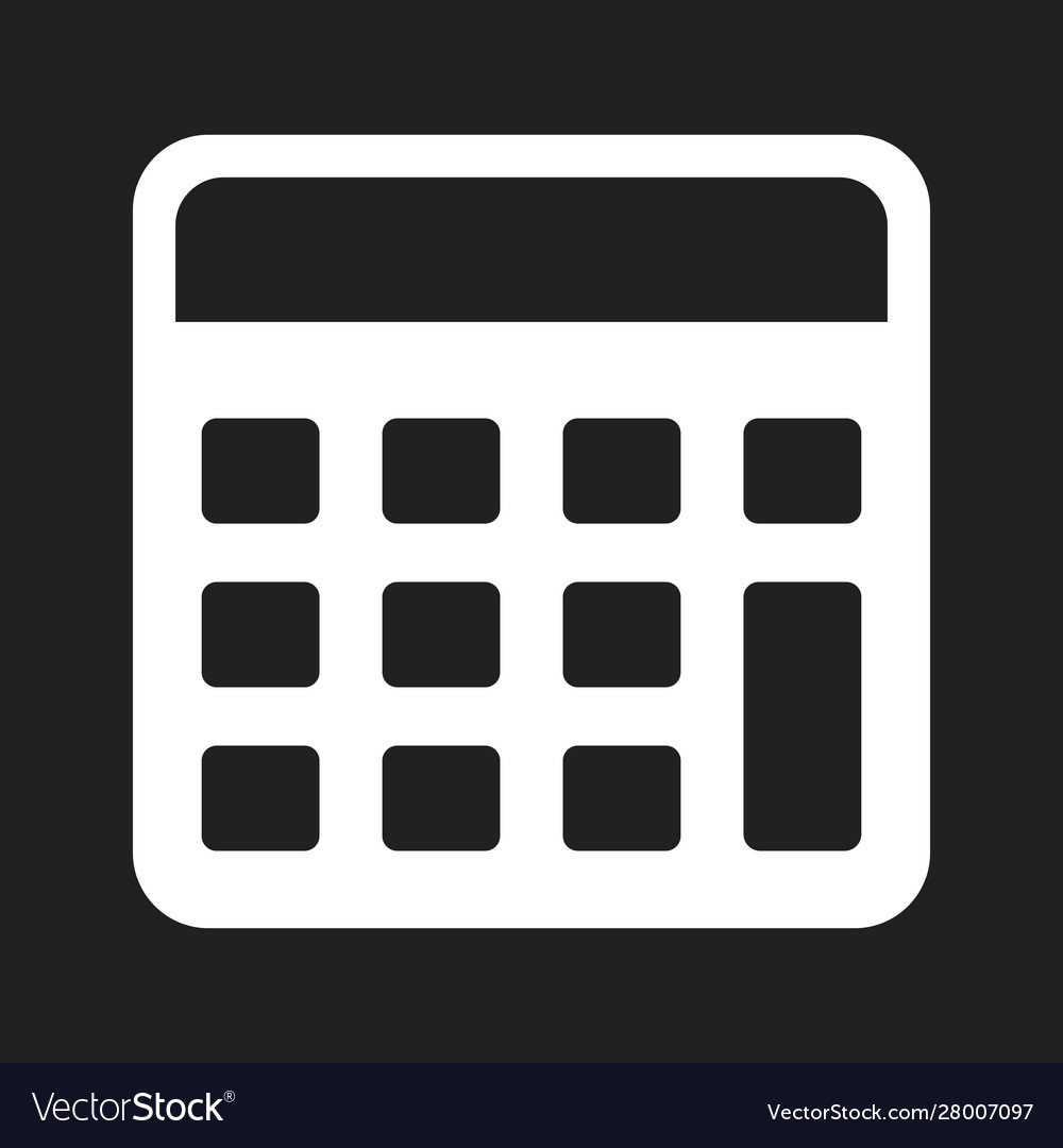 Beautiful calculator glyph icon
