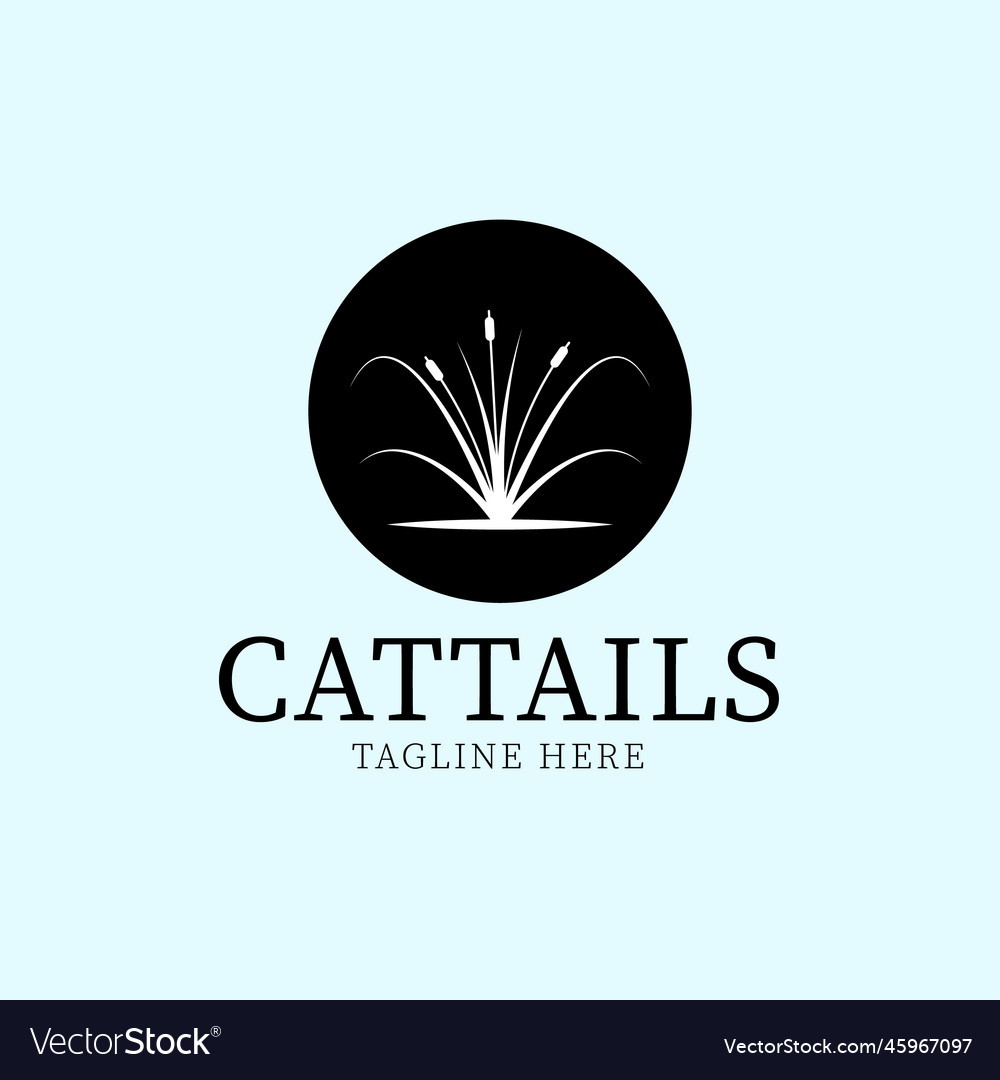 Cattail vintage logo icon and symbol design