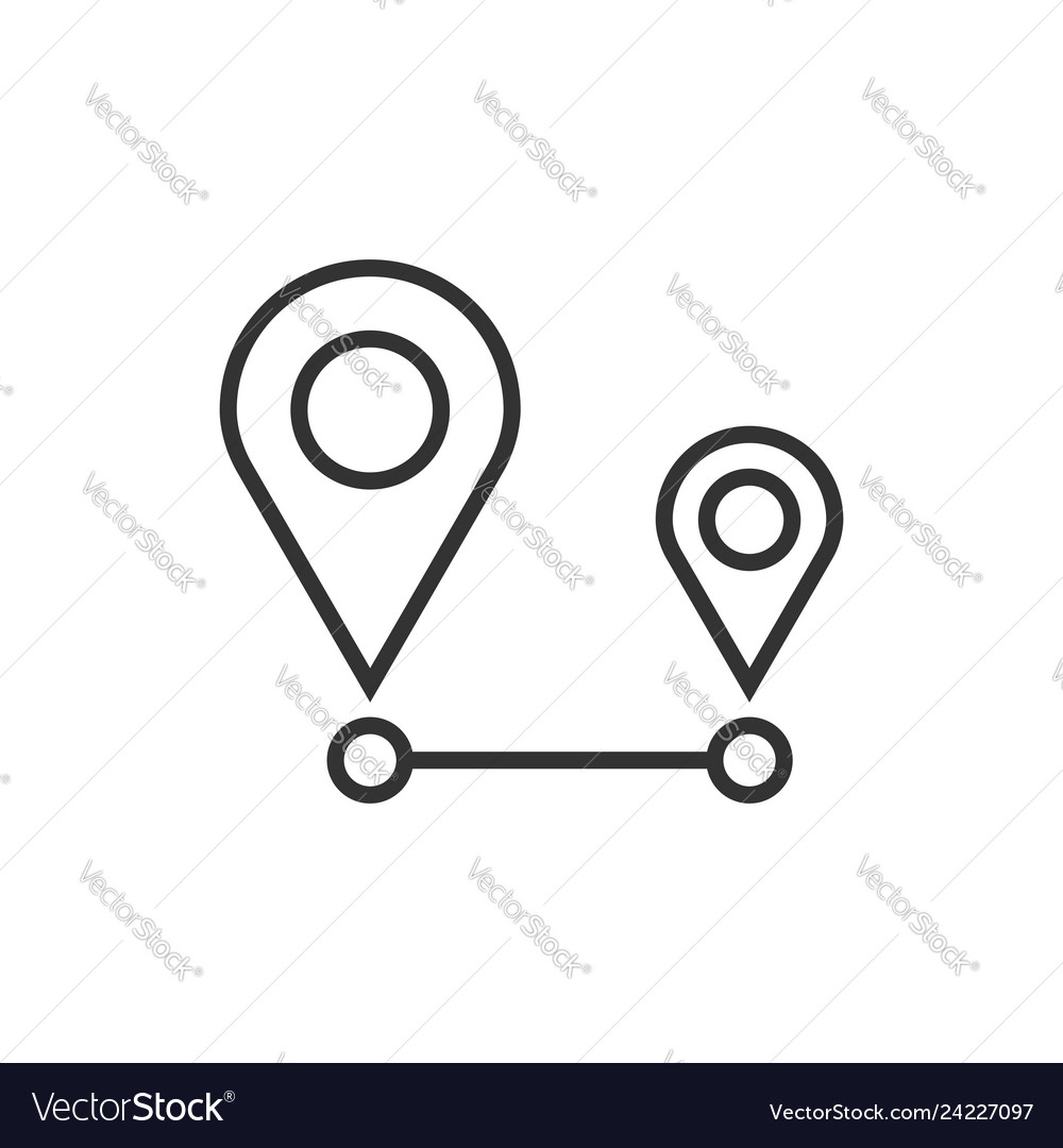 Distance pin icon in flat style gps navigation