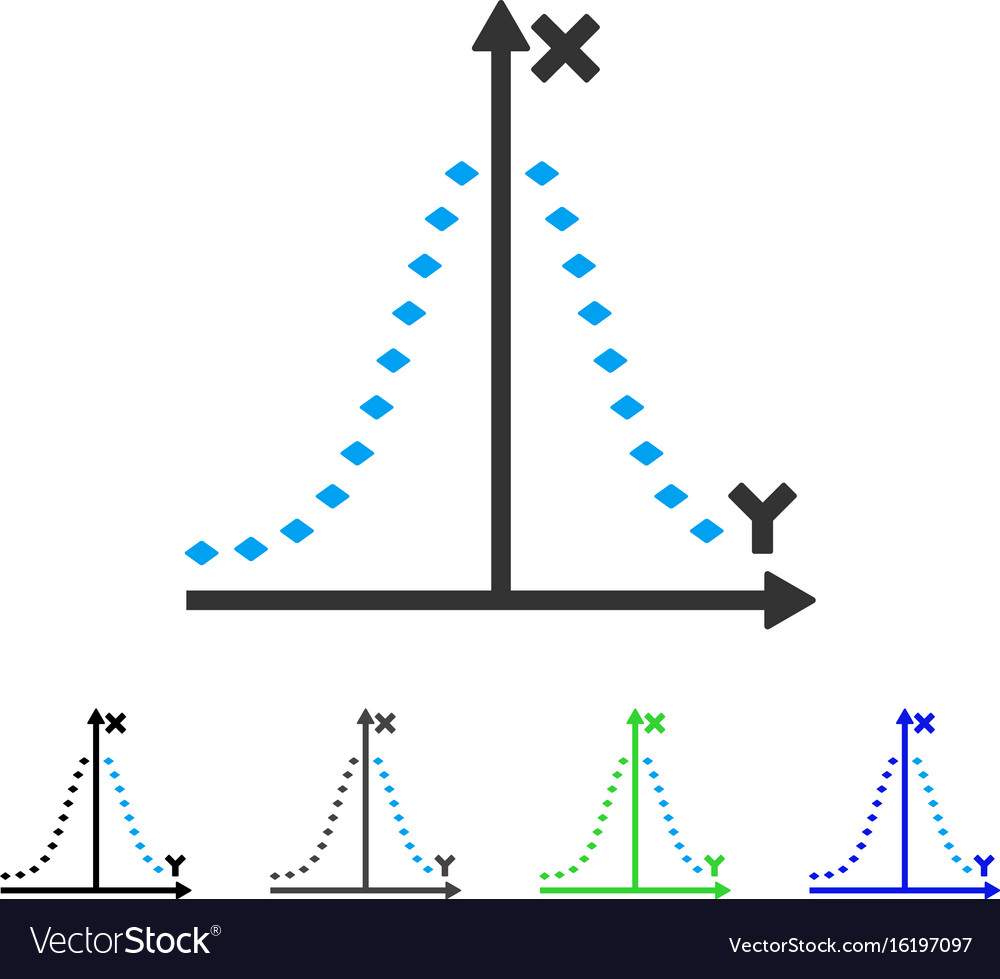 Dotted gauss plot flat icon