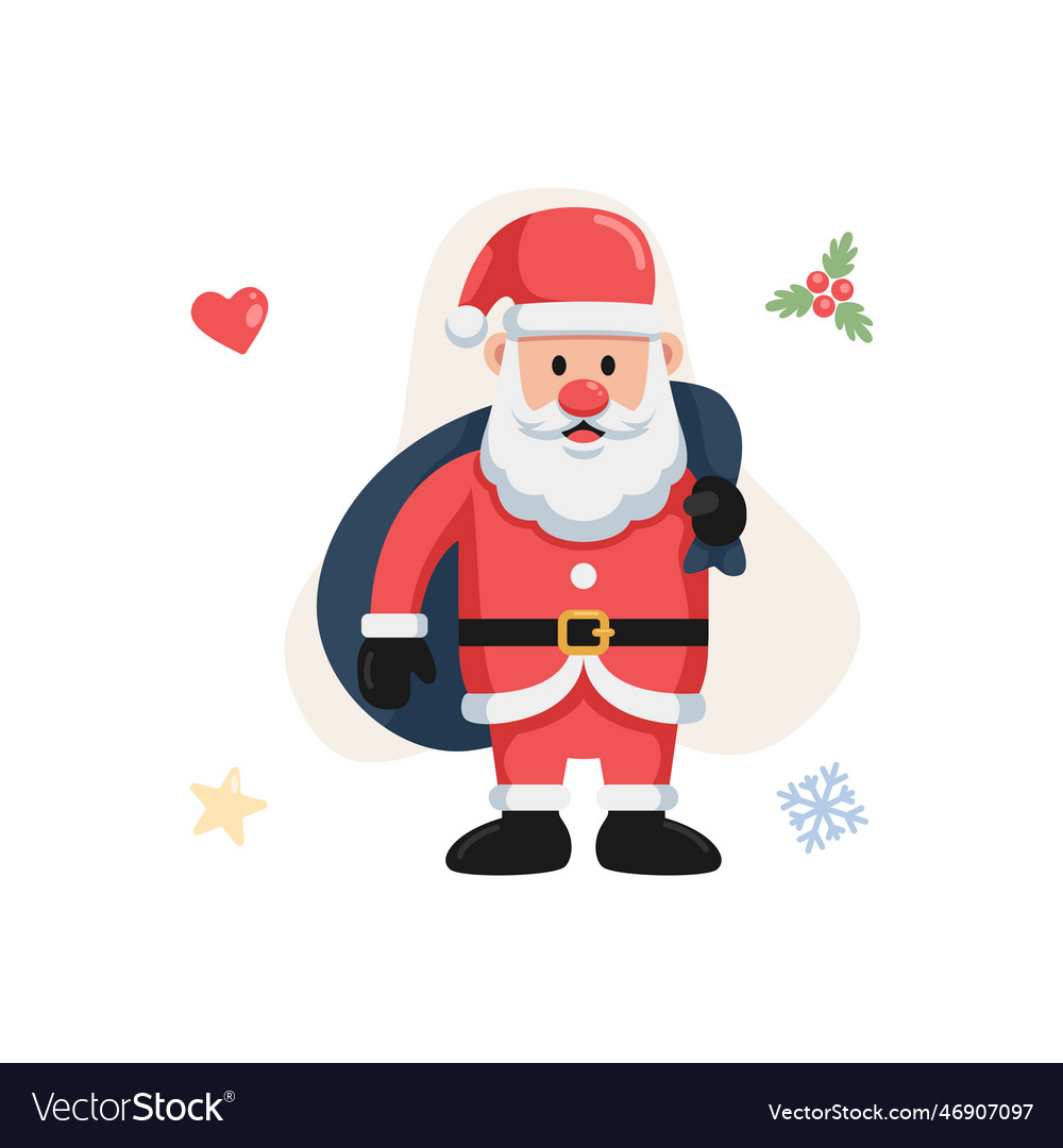 Flat design of santa christmas Royalty Free Vector Image