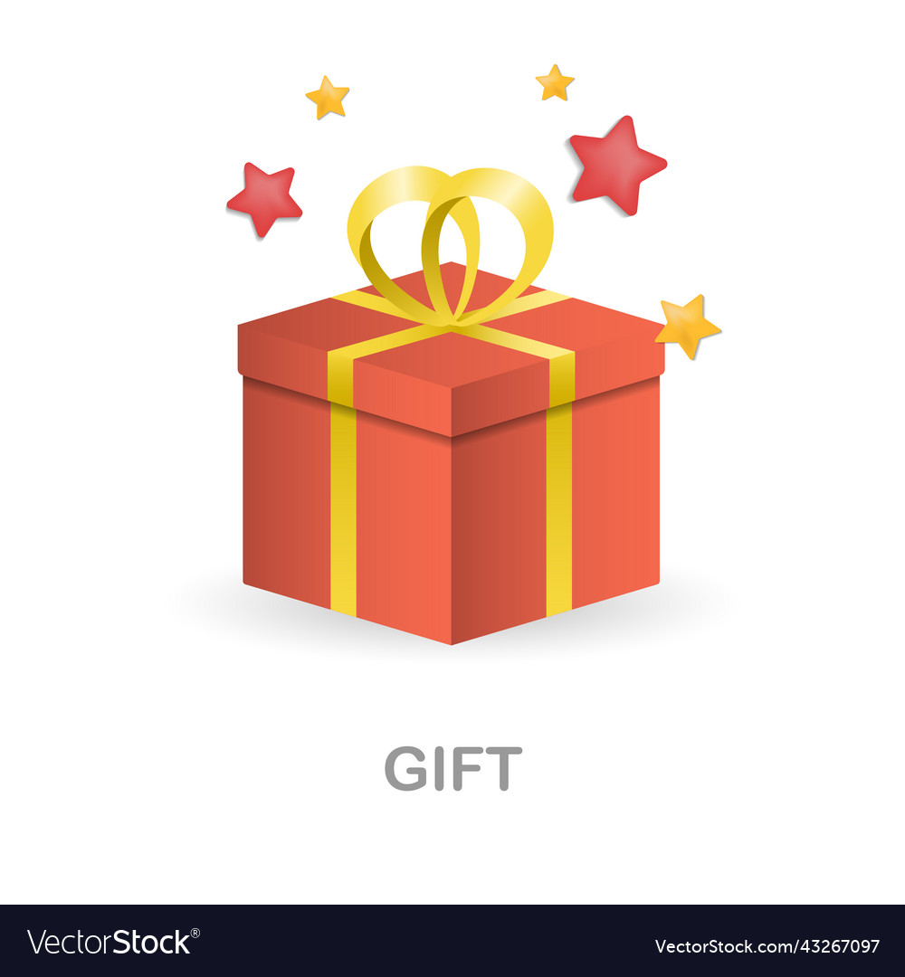 Gift icon 3d from customer loyalty collection