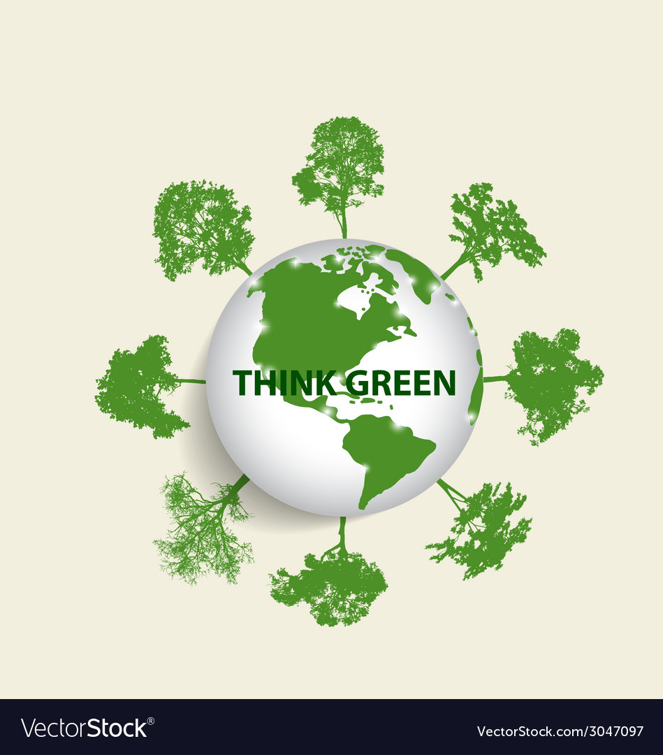 Green eco earth with trees