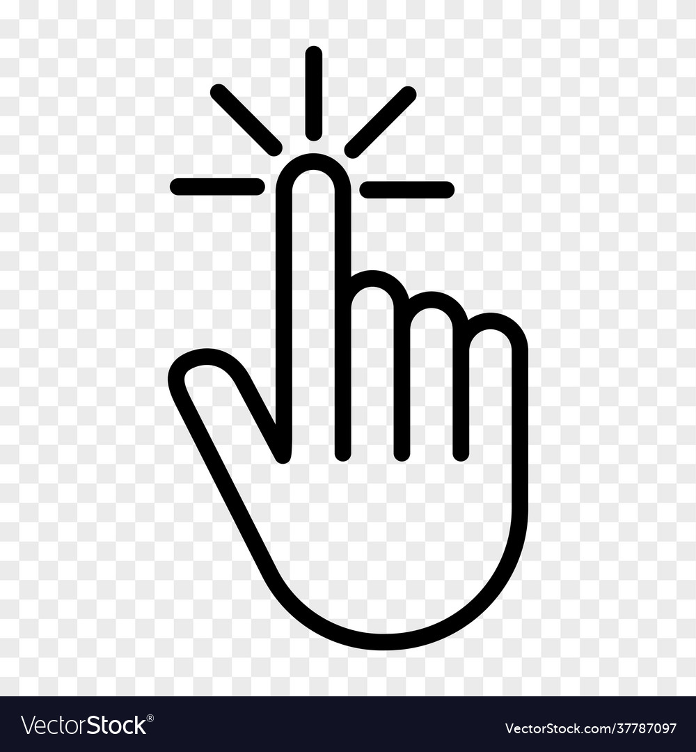 Hand cursor icon click symbol isolated Royalty Free Vector