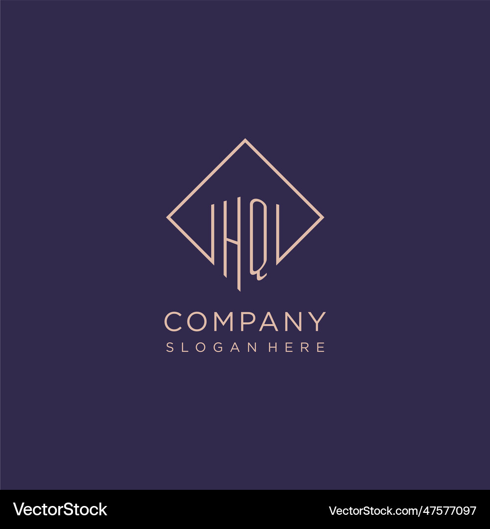 Initials hq logo monogram with rectangle style Vector Image