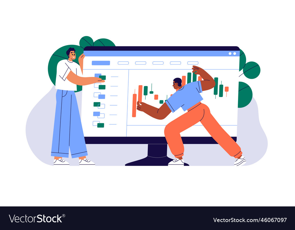 Investing and trading on stock market investment Vector Image