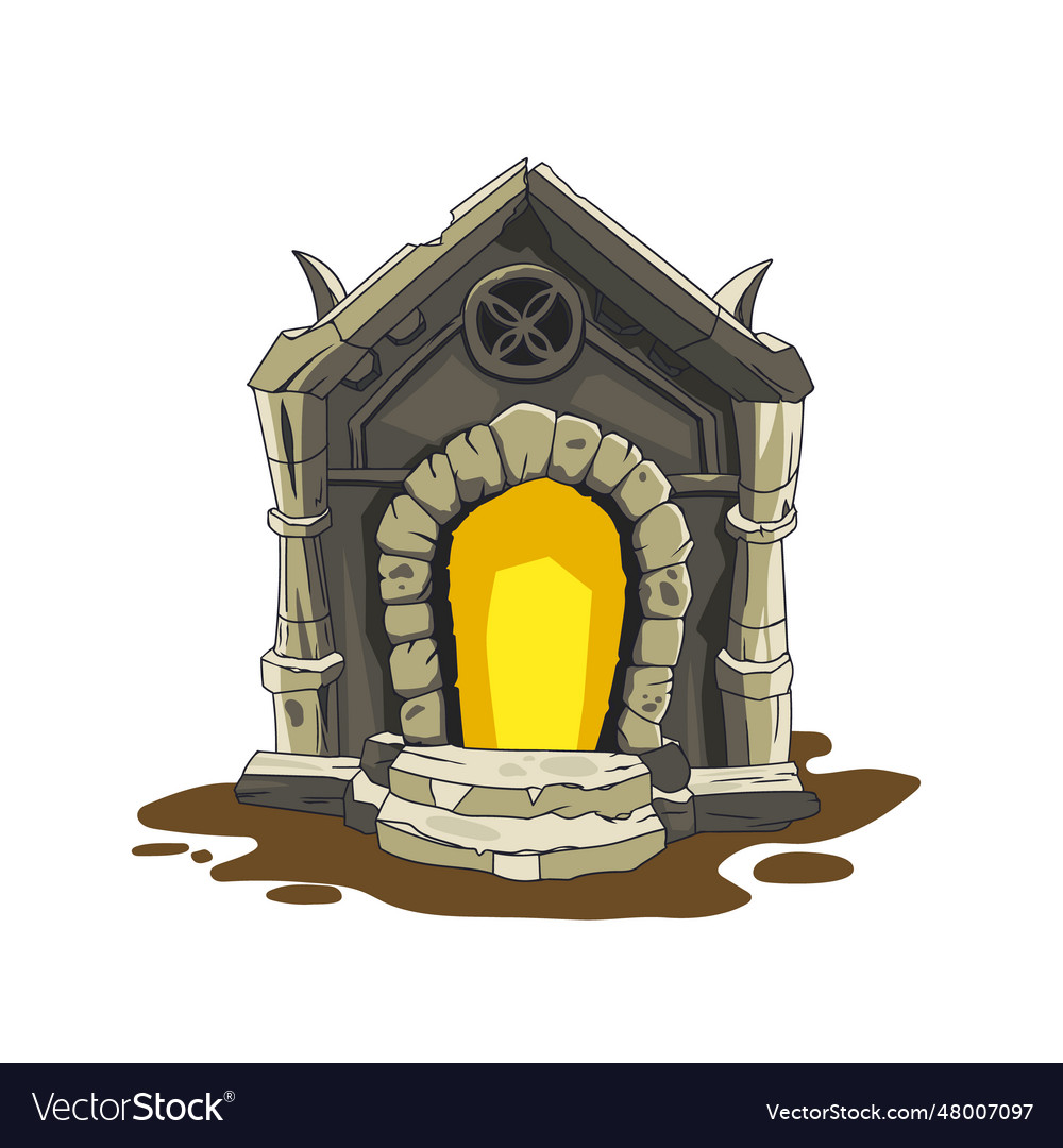 Isolated cartoon crypt halloween cemetery tomb Vector Image