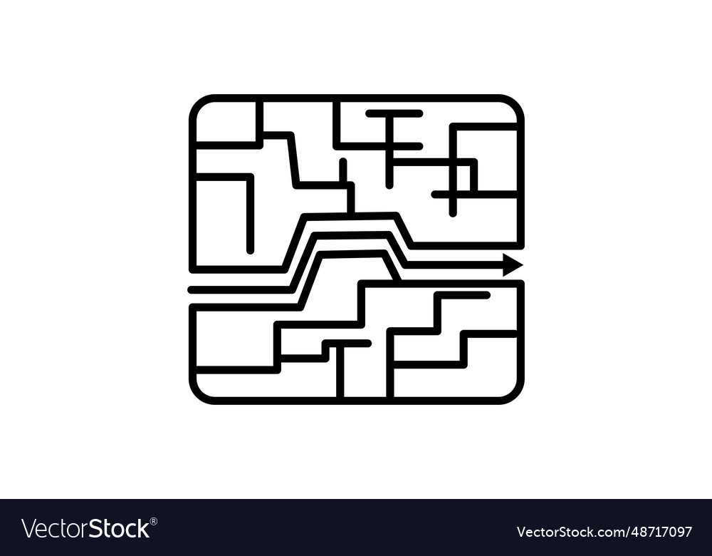 Maze icon related to problem solving vector image Maze icon related to problem solving