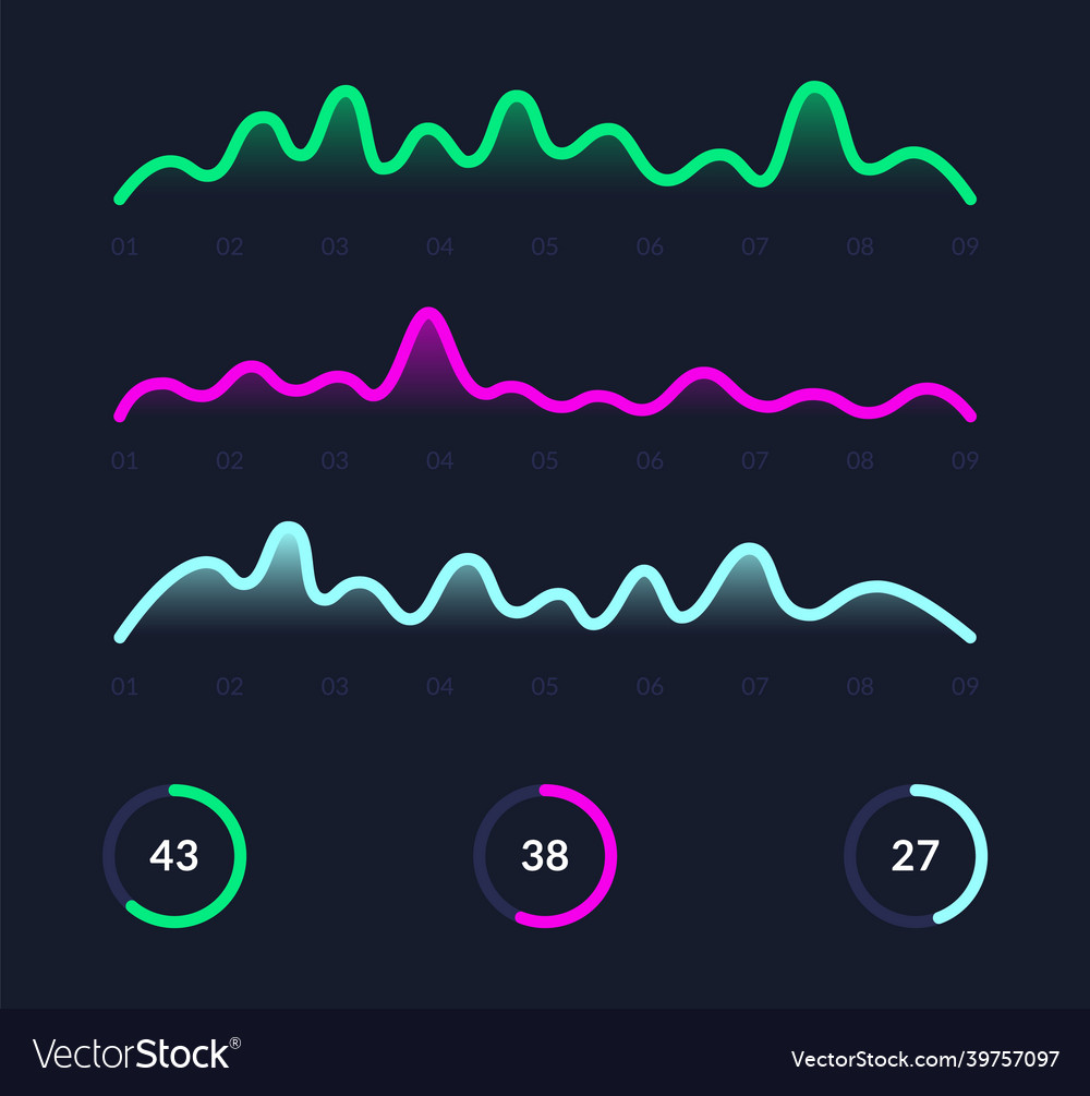 Modern ui chart infographic admin data app vector image Modern ui chart infographic admin data app