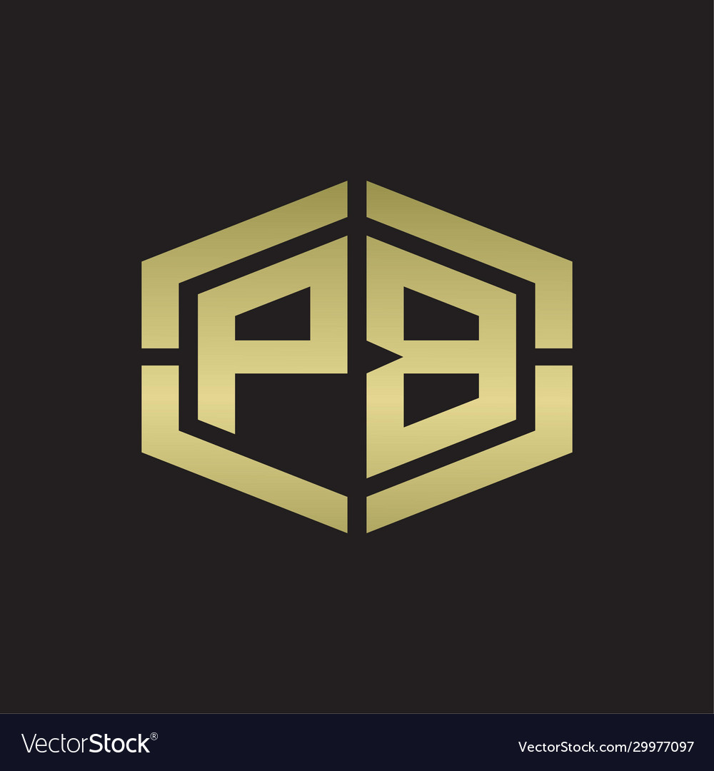 Pb logo monogram with hexagon shape and piece