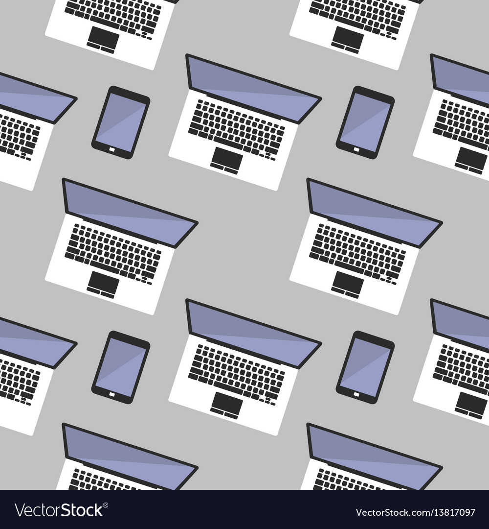 Seamless background with laptop computer vector image Seamless background with laptop computer